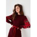 Knitted dress "Flowers" red/burgundy 